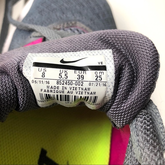 Nike Run Fast Gray Pink Sneakers - Picture 9 of 10